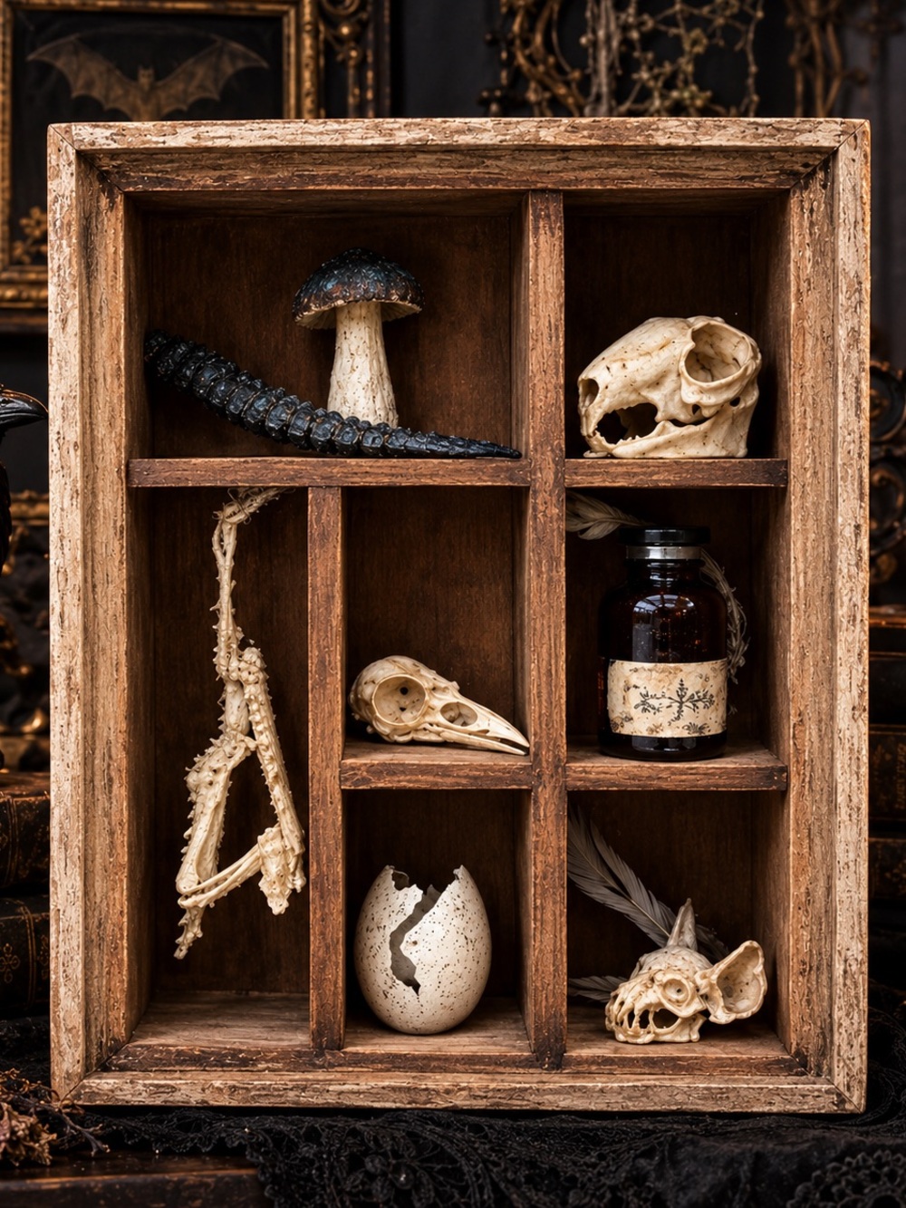 Vintage Curiosity / Halloween oddity, Shadow box